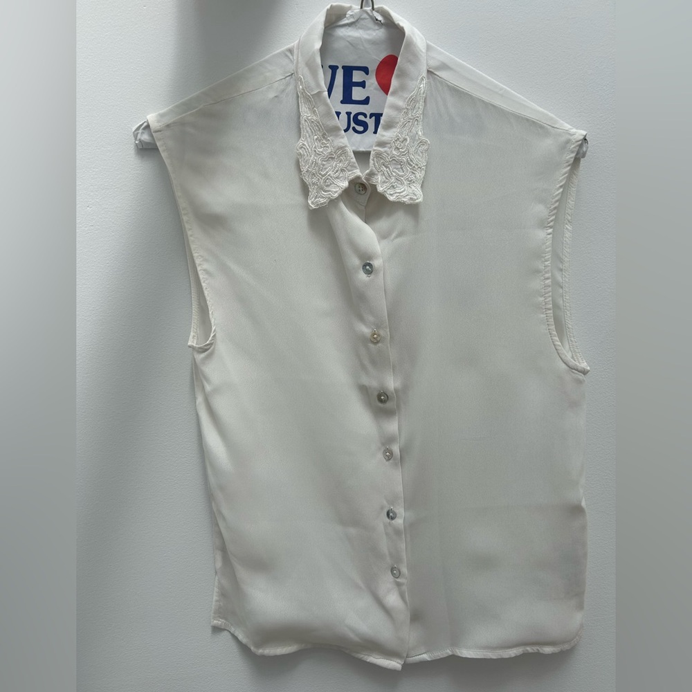 Maje summer blouse with lace collar